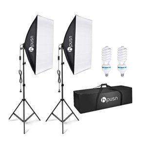 HPUSN Softbox Lighting Kit:Video Softbox-Professional Studio Photography Equipme